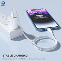 LITO LD03 USB-C To Lightning Liquid Silicone Fast Charging Cable 100cm - White
