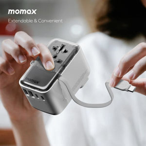 Momax World 35W GaN AC Travel Adaptor With cable - White