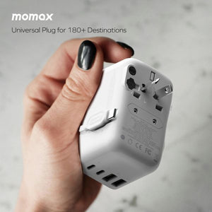 Momax World 35W GaN AC Travel Adaptor With cable - White