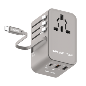 Momax World 70W GaN AC Travel Adaptor With cable