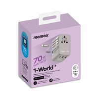 Momax World 70W GaN AC Travel Adaptor With cable
