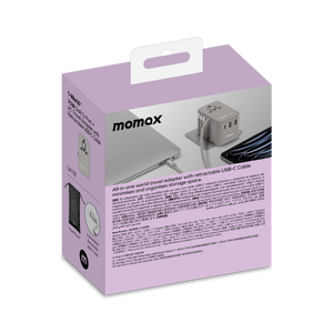 Momax World 70W GaN AC Travel Adaptor With cable