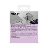 Momax World 70W GaN AC Travel Adaptor With cable
