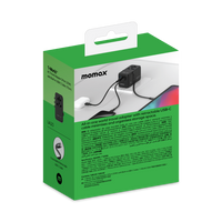 Momax World 25W GaN AC Travel Adaptor With cable - Black