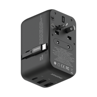 Momax World 25W GaN AC Travel Adaptor With cable - Black