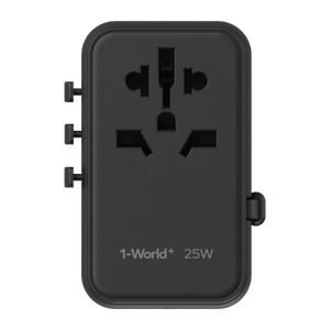 Momax World 25W GaN AC Travel Adaptor With cable - Black