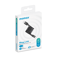 Momax Mag.Link Magnetic USB-A to USB-C cable 66w - Black
