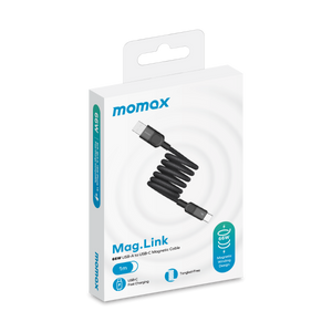 Momax Mag.Link Magnetic USB-A to USB-C cable 66w - Black