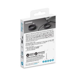 Momax Mag.Link Magnetic USB-A to USB-C cable 66w - Black