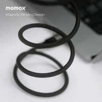 Momax Mag.Link Magnetic USB-A to USB-C cable 66w - Black
