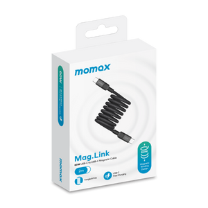 Momax Mag.Link Magnetic USB-C to USB-C cable 60w 2M - Black