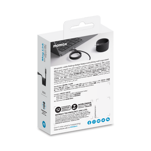 Momax Mag.Link Magnetic USB-C to USB-C cable 60w 2M - Black