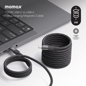 Momax Mag.Link Magnetic USB-C to USB-C cable 100w 2M - Black