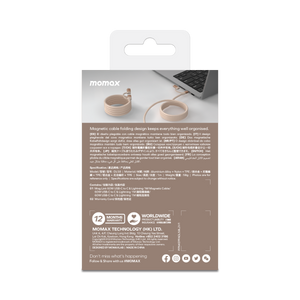 Momax Mag.Link Duo Magnetic USB-C to USB-C & Lightning Cable 60W - 1m