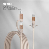 Momax Mag.Link Duo Magnetic USB-C to USB-C & Lightning Cable 60W - 1m