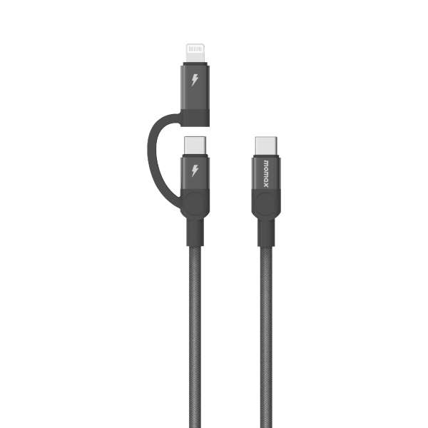 Momax Mag.Link Duo Magnetic USB-C to USB-C & Lightning Cable 60W - 1m
