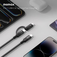 Momax Mag.Link Duo Magnetic USB-C to USB-C & Lightning Cable 60W - 1m
