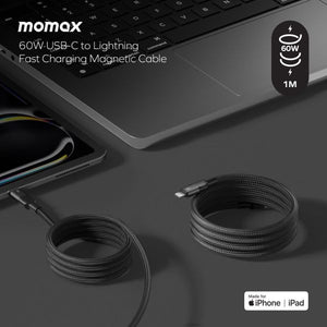 Momax Mag.Link Magnetic USB-C to Lightning Cable 60W Up to 1m - black