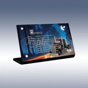 Display King - Acrylic display plaque for Mould King American Truck Building 10037