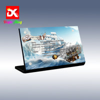 Display King - Acrylic display plaque for Mould King Flying Dutchman ship-In-a-Bottle 10067
