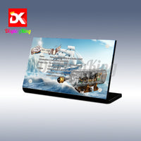 Display King - Acrylic display plaque for Mould King Flying Dutchman ship-In-a-Bottle 10067
