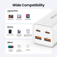 iQuick 100W 2*USB-A 2*USB-C 4-Port Charger Power Strip-White
