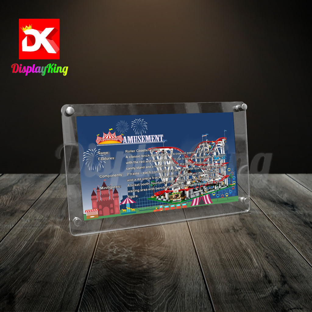 Display King Acrylic photo frame for Lego Roller Coaster 10261