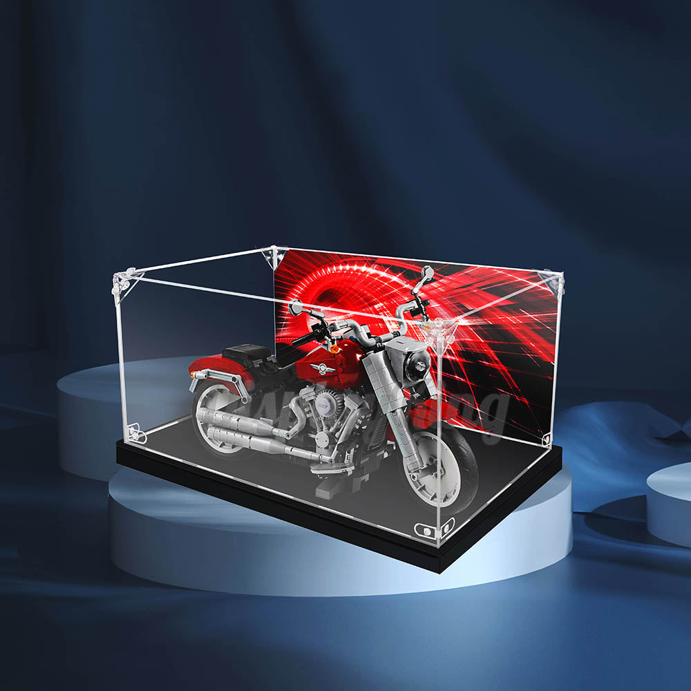 Display King - Acrylic display case with screw for LEGO® Harley-Davidson Fat Boy 10269