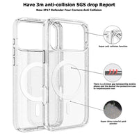 iPhone 17 Dual Color UTIA Ultimake Shockproof Transparent Case Cover With Magnetic Ring
