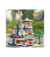 MOULD KING 16002 Novatown Guitar Shop with light 2168 pcs Building Block Brick
