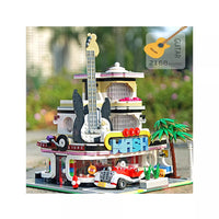 MOULD KING 16002 Novatown Guitar Shop with light 2168 pcs Building Block Brick