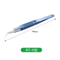 RELIFE RT-15E Precision Titanium Alloy Ceramic Bending Tweezer
