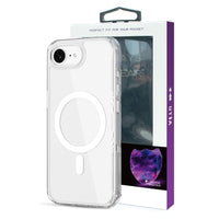 iPhone 16e / 17e UTIA Ultimake Shockproof Transparent Case Cover With Magnetic Ring-Transparent
