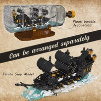 Mould King 10065 Drifting Bottle Black Pearl Ship STEM Gift Toy to Build 2206pcs
