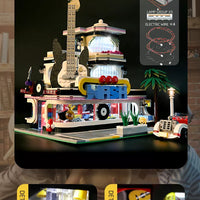 MOULD KING 16002 Novatown Guitar Shop with light 2168 pcs Building Block Brick