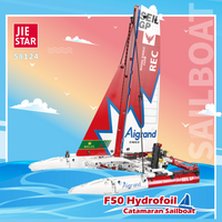 JIESTAR 58124 F50 Hydrofoil Catamaran Sailboat with 733 Pieces
