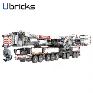 Ubrick E1001.1 White Liebherr LTM 11200 With Motor with 9177 Pieces