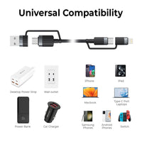 iQuick TransWire I Series 4 in 1 Charging Date Cable 1.2m for 15 / 16 / 17 Series
