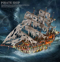 Mould King 13138 Pirates Ship Model Building Blocks Kits, MOC Dutchman Sailboat
