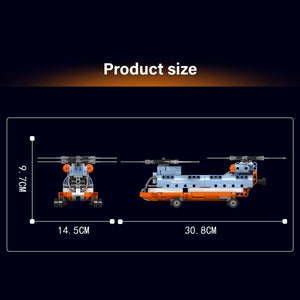 MOULD KING 24050 Tandem Rotor Helicopter with 270 Pieces