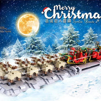 MOULD KING 10015 MOC-32342 The Motorized Christmas Santa Sleigh with 1318 Pieces