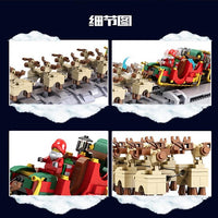 MOULD KING 10015 MOC-32342 The Motorized Christmas Santa Sleigh with 1318 Pieces