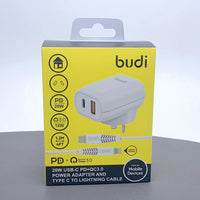 sky Budi AC339WATLW PD 20W wall charger with Type-C to Lightning combo
