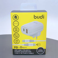 sky Budi AC339VATTW PD 20W wall charger with Type-C to C combo
