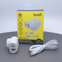 sky Budi AC339VATTW PD 20W wall charger with Type-C to C combo
