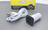 sky Budi CC631LW 2.4A 2USB Car Charger with USB-A to Micro Combo
