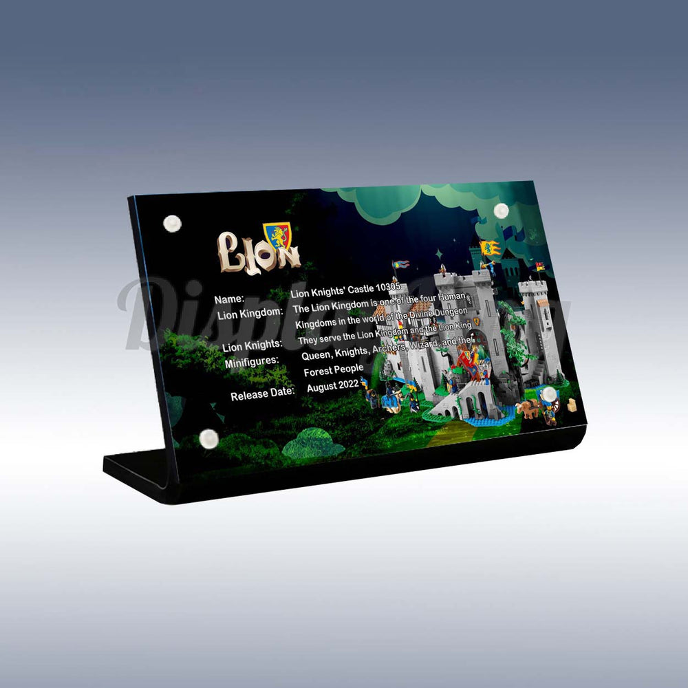 Display King - Acrylic display plaque for Lego Lion Knights' Castle 10305