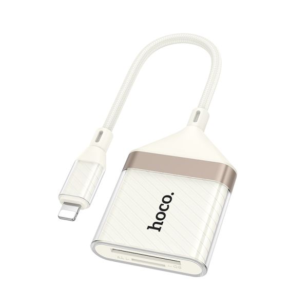 Hoco. UA40 Crystal iP 2-in-1 card reader - apricot