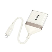 Hoco. UA40 Crystal iP 2-in-1 card reader - apricot
