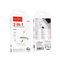 Hoco. UA40A Crystal Type-C 2-in-1 card reader - apricot

